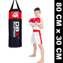 Profesjonalny worek bokserski dla dzieci i młodzieży 80 cm x 30 cm - czerwony