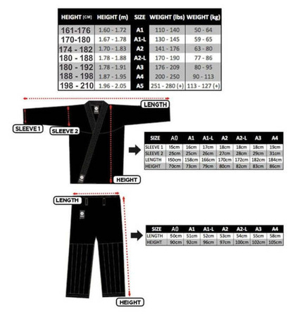 Kimono do sztuk walk wschodnich do 160 cm wzrostu DBX-BJJ-2-A0