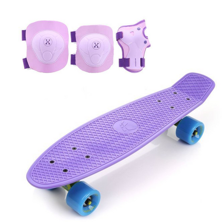 Meteor deskorolka fiszka pennyboard + FIOLETOWY ROZM. M ZESTAW OCHRANIACZY NILS