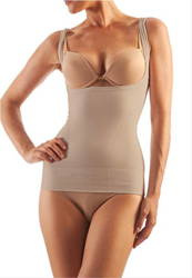 ART. 606 Wyszczuplająca i modelująca Koszulka z otwartym biustem FarmaCell NUDE XL