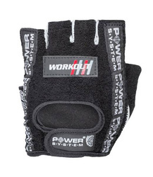 RĘKAWICZKI KULTURYSTYCZNE WORKOUT-BLACK-S POWER-SYSTEM