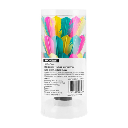 Lotki piórkowe do badmintona Spokey AIR PRO COLOR - zestaw 3 sztuk