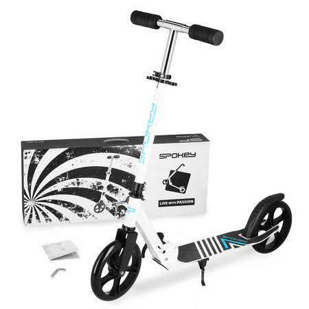 Hulajnoga miejska składana duża max 100 kg AYAS Hulajnoga 200 mm WH/BL