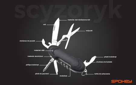 zestaw multitool 3 elementowy Spokey BOLD 929233 - scyzoryk, szczypce, latarka na prezent
