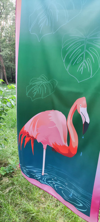 Ręcznik plażowy kąpielowy na plażę basen szybkoschnący z mikrofibry na wakacje 160X80 cm FLAMING zielony