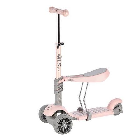  2W1 PINK HULAJNOGA DZIECIĘCA  TRÓJKOŁOWA NILS FUN