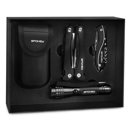zestaw multitool 3 elementowy Spokey BOLD 929233 - scyzoryk, szczypce, latarka na prezent
