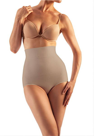 Wyszczuplające i modelujące  majtki -  figi z wysokim stanem z mikrofibry, Art. 601 NUDE M