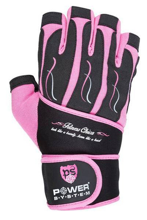 RĘKAWICZKI TRENINGOWE FITNESS CHICA-PINK-L POWER-SYSTEM
