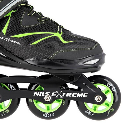  Rolki NILS EXTREME NA9022 czarno/zielone rozm 39 łyżworolki