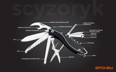 zestaw multitool 3 elementowy Spokey BOLD 929233 - scyzoryk, szczypce, latarka na prezent