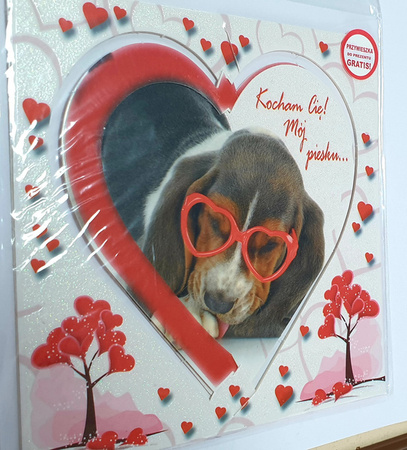 Karnet przestrzenny Serce 1szt zawieszka do prezentu gratis życzenia