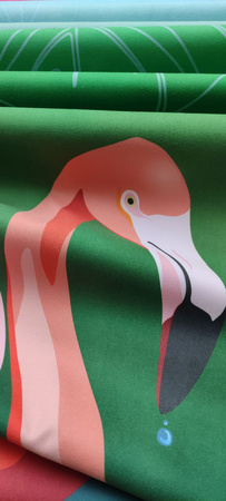 Ręcznik plażowy kąpielowy na plażę basen szybkoschnący z mikrofibry na wakacje 160X80 cm FLAMING zielony