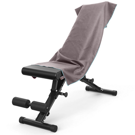 Ręcznik szybkoschnący z mikrofibry 210 g/m2 50x100 z zakładką na ławkę szary na siłownię, basen, plażę