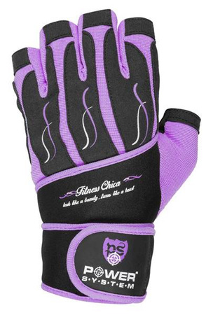 RĘKAWICZKI TRENINGOWE FITNESS CHICA-PURPLE-L POWER-SYSTEM 