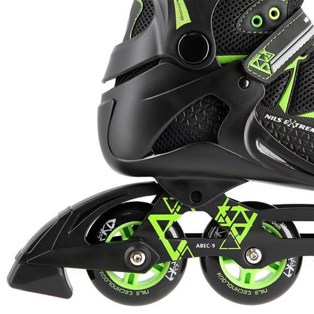  Rolki NILS EXTREME NA9022 czarno/zielone rozm 39 łyżworolki