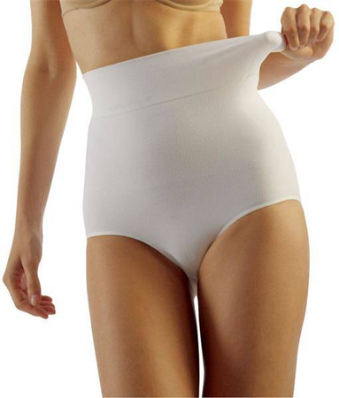 Wyszczuplające i modelujące  majtki -  figi z wysokim stanem z mikrofibry, Art. 601 WHITE L