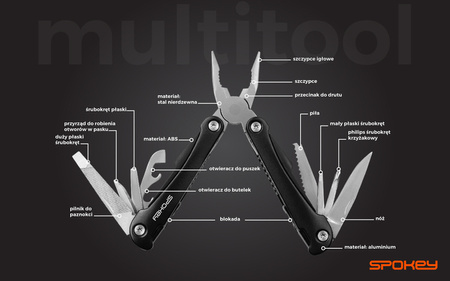 zestaw multitool 3 elementowy Spokey BOLD 929233 - scyzoryk, szczypce, latarka na prezent