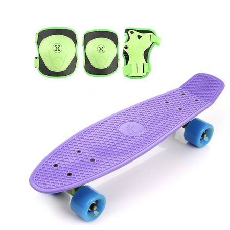 Meteor deskorolka fiszka pennyboard + ZESTAW OCHRANIACZY NILS ZIELONE ROZM S