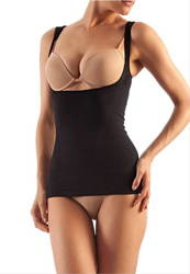 ART. 606 Wyszczuplająca i modelująca Koszulka z otwartym biustem FarmaCell BLACK L