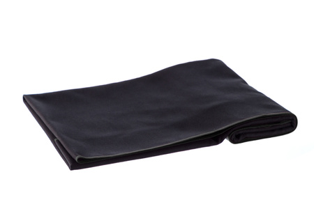 Ręcznik szybkoschnący z mikrofibry 210 g/m2 50x100 czarny Z ZAKŁADKĄ I KIESZENIĄ na ławkę, nić czarna na siłownię, basen, plażę