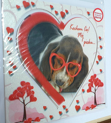 Karnet przestrzenny Serce 1szt zawieszka do prezentu gratis życzenia