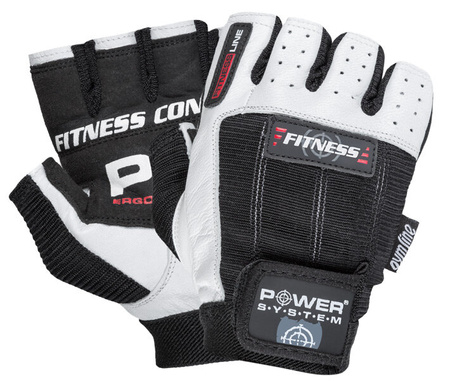 RĘKAWICZKI TRENINGOWE FITNESS WHITE BLACK-XXL POWER-SYSTEM