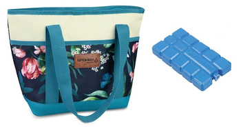 Torebka termiczna z wkładem aluminiowym PLAŻOWA + wkład chłodzący