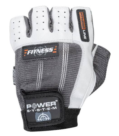 RĘKAWICZKI TRENINGOWE FITNESS WHITE GREY-S POWER-SYSTEM