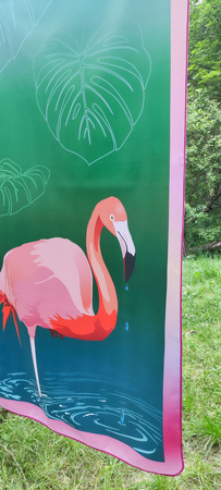 Ręcznik plażowy kąpielowy na plażę basen szybkoschnący z mikrofibry na wakacje 160X80 cm FLAMING zielony