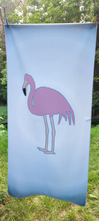 Ręcznik plażowy kąpielowy na plażę basen szybkoschnący z mikrofibry na wakacje 160X80 cm FLAMING róż