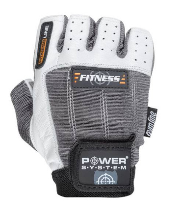 RĘKAWICZKI TRENINGOWE FITNESS WHITE GREY-M POWER-SYSTEM