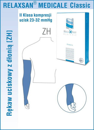 Rękaw uciskowy z dłonią 2 Klasa Kompresji 23-32 mmHg RelaxSan Medicale Classic M2421 2 - M