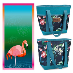 Torba termiczna z izolacją na plażę i ręcznik szybkoschnący plażowy FLAMING