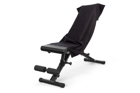 Ręcznik szybkoschnący z mikrofibry 210 g/m2 50x100 czarny z zakładką na ławkę, nić czarna na siłownię, basen, plażę