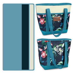 Torba termiczna z izolacją na plażę i ręcznik szybkoschnący plażowy pasy