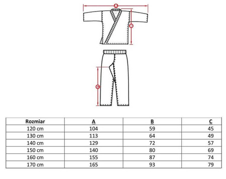 Kimono do karate dla dziecka + PAS Gratis - DBX BUSHIDO ARK-3102 130 cm