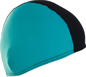 Czepek kąpielowy materiałowy z lycry pływacki na basen do wody turkusowo-czarny