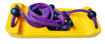 HUŚTAWKA DESKA PLASTIKOWA żółta z linami dla dziecka na podwórko POLSKA PRODUKCJA