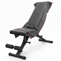 Ręcznik szybkoschnący z mikrofibry 210 g/m2 50x100 GRAFITOWY z zakładką na ławkę, nić czerwona na siłownię, basen, plażę