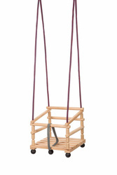 HUŚTAWKA  drewniana naturalna z linami dla dziecka EKOLOGICZNA