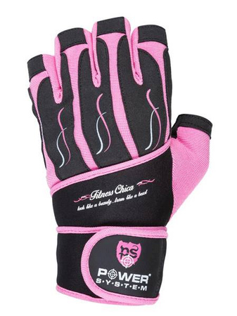 RĘKAWICZKI TRENINGOWE FITNESS CHICA-PINK-L POWER-SYSTEM