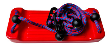 HUŚTAWKA DESKA PLASTIKOWA czerwona z linami dla dziecka na podwórko POLSKA PRODUKCJA