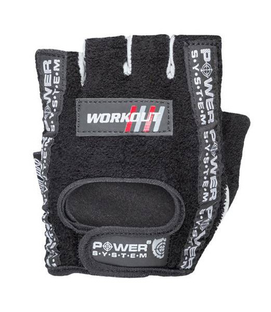 RĘKAWICZKI KULTURYSTYCZNE WORKOUT-BLACK-XXL POWER-SYSTEM