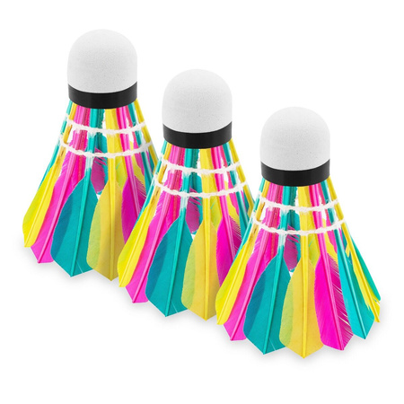 Lotki piórkowe do badmintona Spokey AIR PRO COLOR - zestaw 3 sztuk