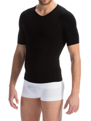  Art.419B Męska koszulka wyszczuplająca i modelująca z krótkim rękawem z chłodzącym włóknem CZARNY XXL