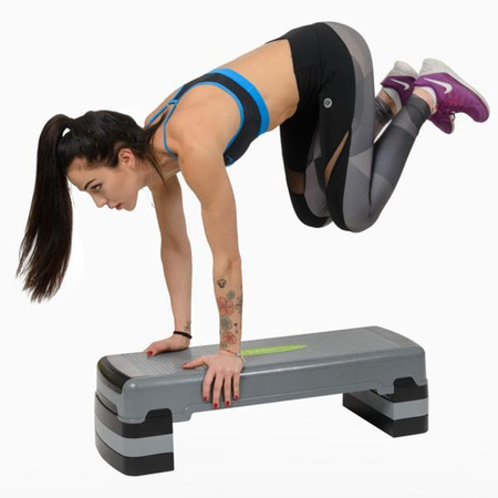 AS005 GRAY/BLACK STEP DO AEROBIKU HMS STEP DO AEROBIKU STEPPER FITNESS 3 STOPNIOWY