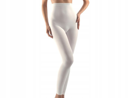 Antycellulitowe legginsy z wysokim stanem FarmaCell F133 Basic Szorty Fitnes white S/M