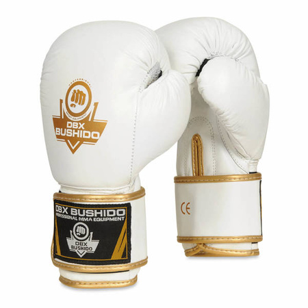 RĘKAWICE BOKSERSKIE ZE SKÓRY- BUSHIDO - BIAŁE 10 OZ Model: DBD-B-2