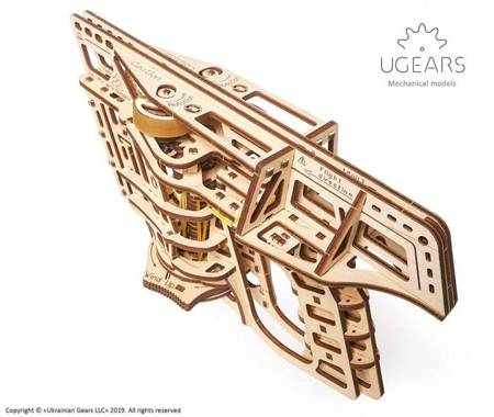 UGEARS Wyrzutnia samolotów Model mechaniczny do składania Puzzle 3D Drewniane Mechaniczny PREZENT